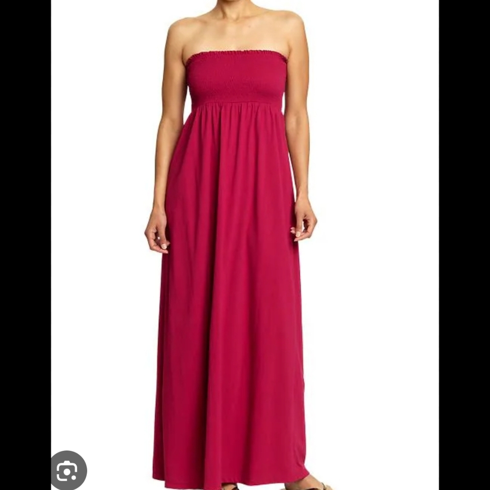 Old Navy Strapless Red Maxi Dress (Brand New)Sz M